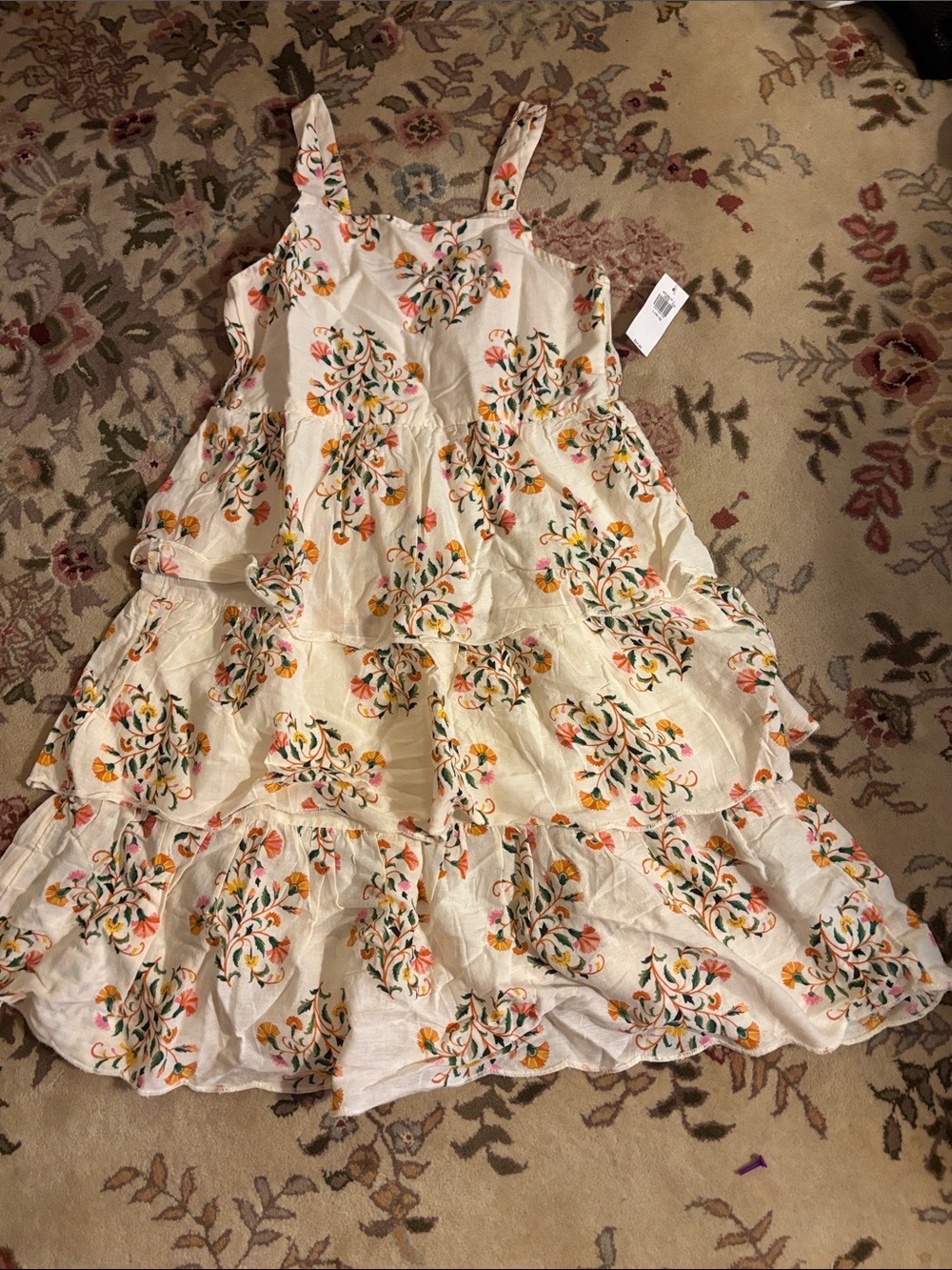 Old Navy Cream Floral Tiered Sundress for Kids